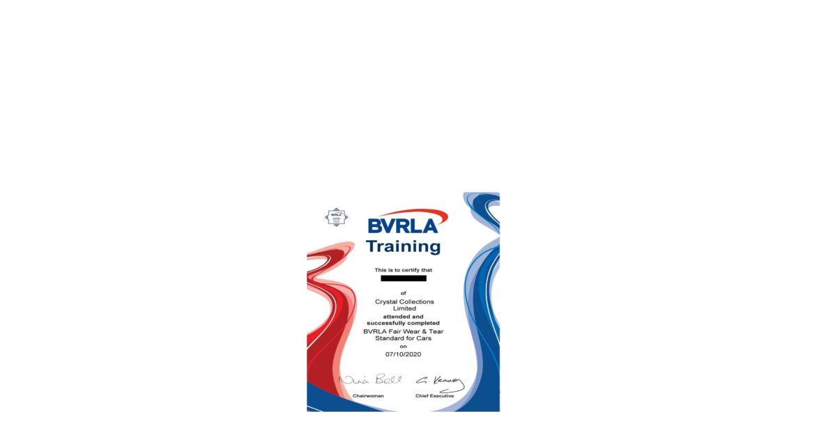 Crystal Collections Training Certificate